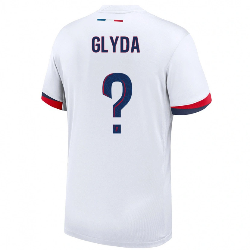 Danxen Kinder Lilou Glyda #0 Weiß Blau Rot Auswärtstrikot Trikot 2024/25 T-Shirt