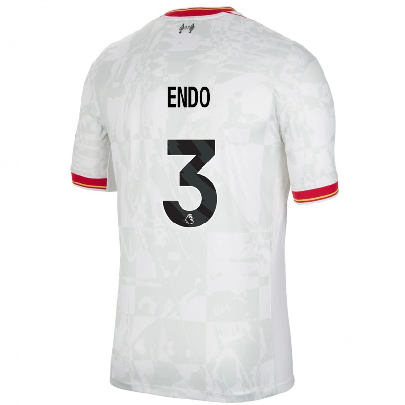 Danxen Kinder Wataru Endo #3 Weiß Rot Schwarz Ausweichtrikot Trikot 2024/25 T-Shirt