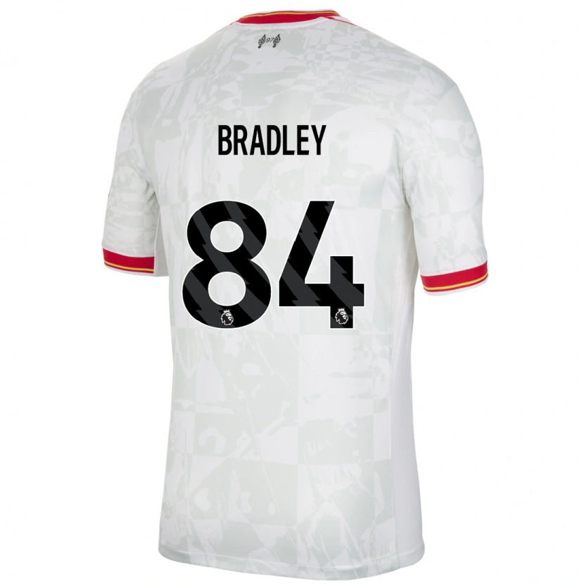 Danxen Kinder Conor Bradley #84 Weiß Rot Schwarz Ausweichtrikot Trikot 2024/25 T-Shirt