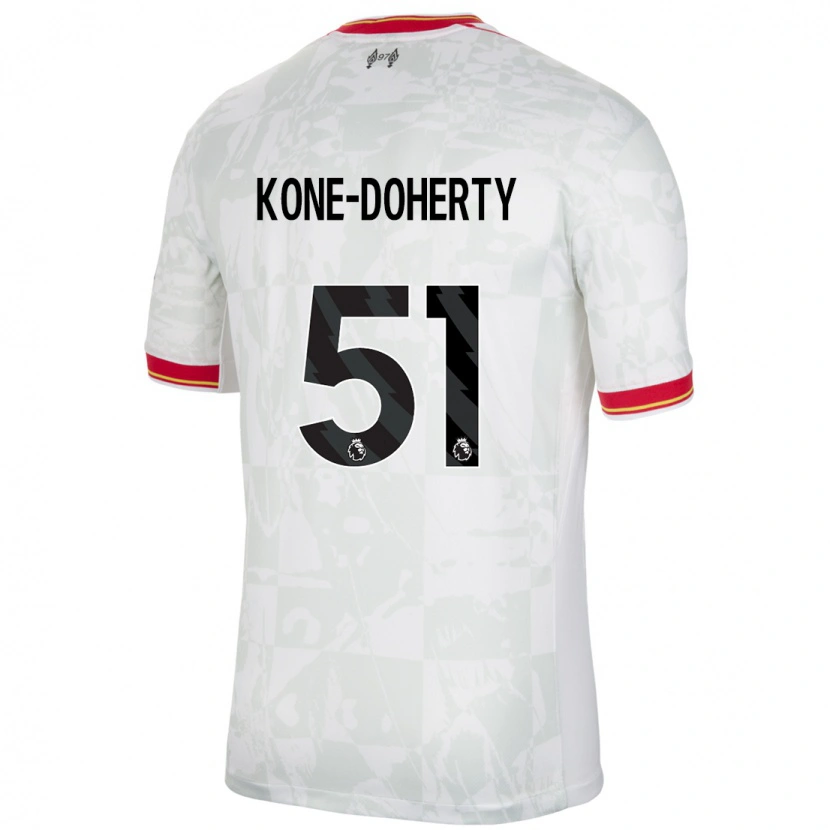 Danxen Kinder Trent Kone-Doherty #51 Weiß Rot Schwarz Ausweichtrikot Trikot 2024/25 T-Shirt