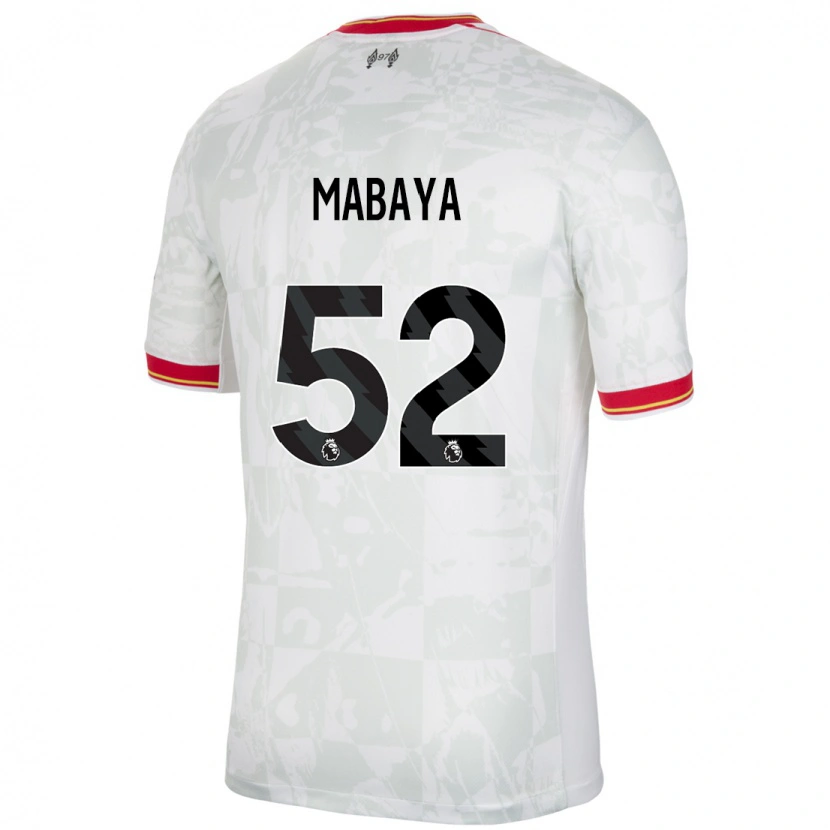 Danxen Kinder Isaac Mabaya #52 Weiß Rot Schwarz Ausweichtrikot Trikot 2024/25 T-Shirt