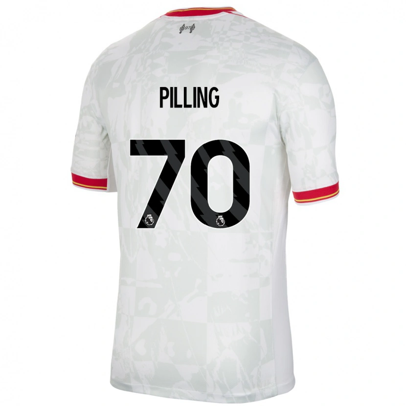 Danxen Kinder Tommy Pilling #70 Weiß Rot Schwarz Ausweichtrikot Trikot 2024/25 T-Shirt