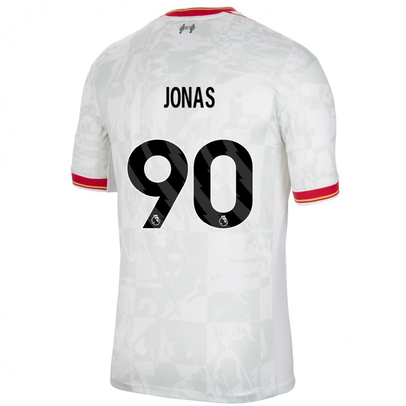Danxen Kinder Lee Jonas #90 Weiß Rot Schwarz Ausweichtrikot Trikot 2024/25 T-Shirt