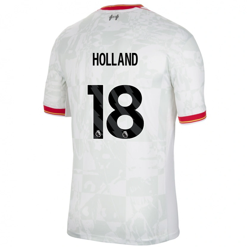 Danxen Kinder Ceri Holland #18 Weiß Rot Schwarz Ausweichtrikot Trikot 2024/25 T-Shirt