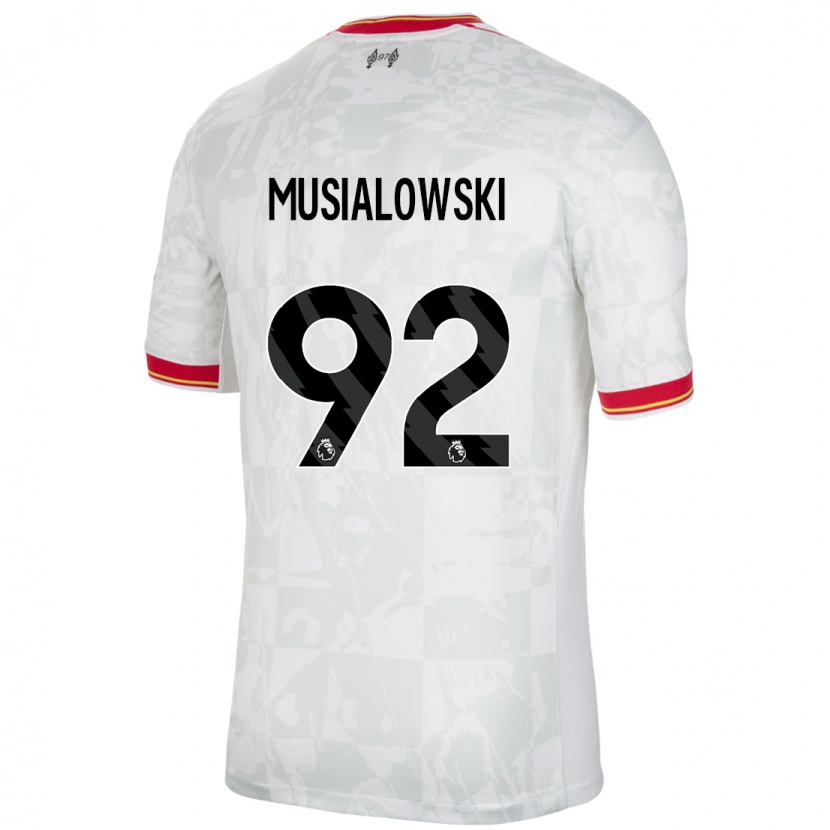 Danxen Kinder Mateusz Musialowski #92 Weiß Rot Schwarz Ausweichtrikot Trikot 2024/25 T-Shirt