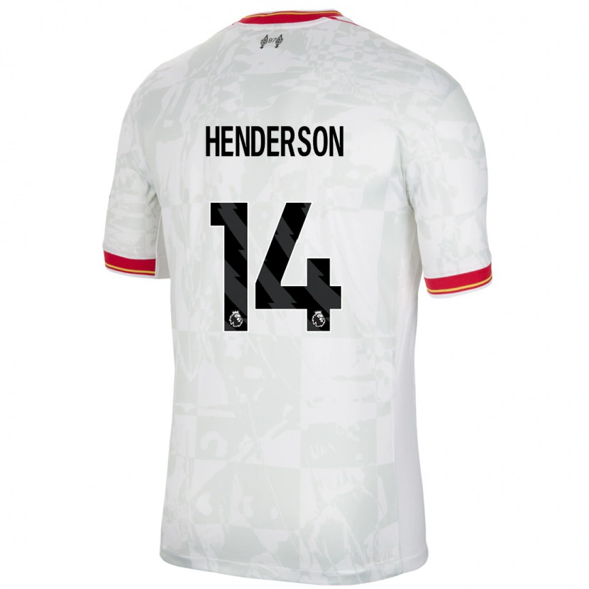Danxen Kinder Henderson #14 Weiß Rot Schwarz Ausweichtrikot Trikot 2024/25 T-Shirt
