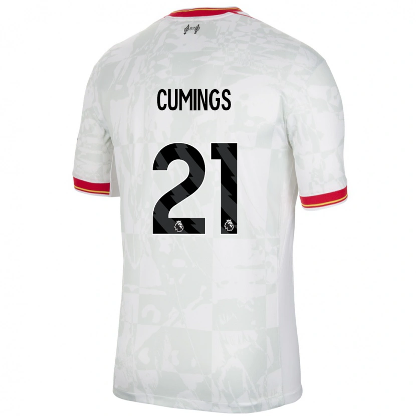 Danxen Kinder Eartha Cumings #21 Weiß Rot Schwarz Ausweichtrikot Trikot 2024/25 T-Shirt