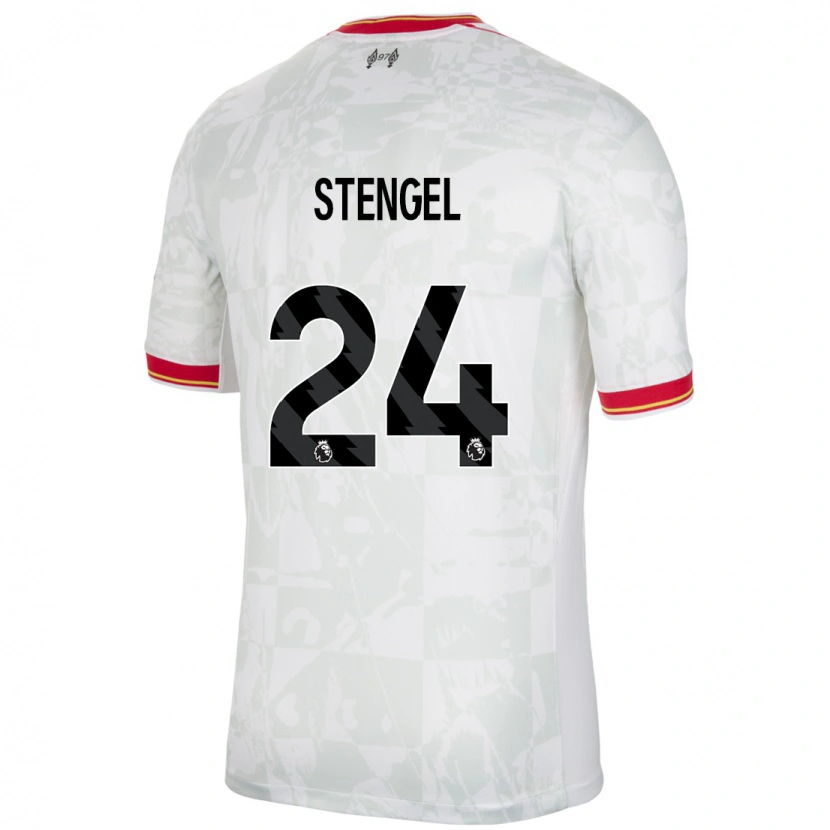 Danxen Kinder Katie Stengel #24 Weiß Rot Schwarz Ausweichtrikot Trikot 2024/25 T-Shirt