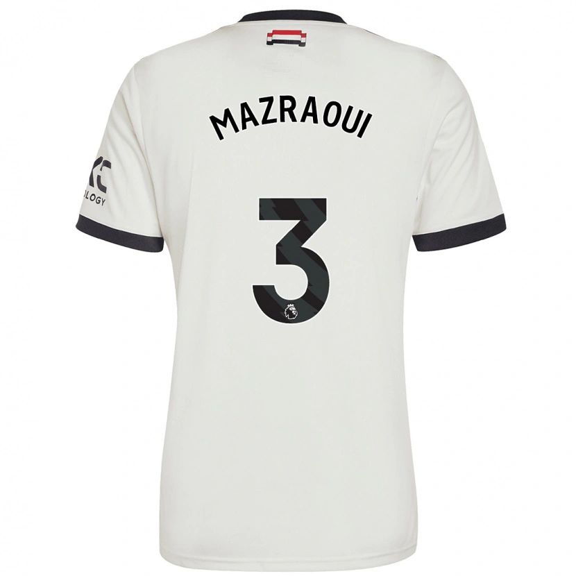Danxen Kinder Noussair Mazraoui #3 Cremeweiß Ausweichtrikot Trikot 2024/25 T-Shirt