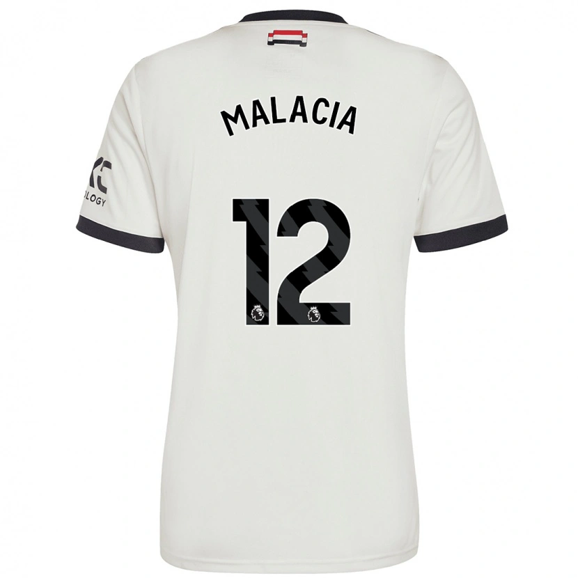 Danxen Kinder Tyrell Malacia #12 Cremeweiß Ausweichtrikot Trikot 2024/25 T-Shirt