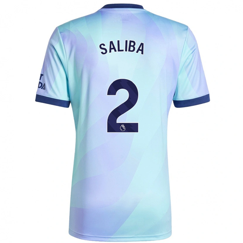 Danxen Kinder William Saliba #2 Aquamarin Ausweichtrikot Trikot 2024/25 T-Shirt