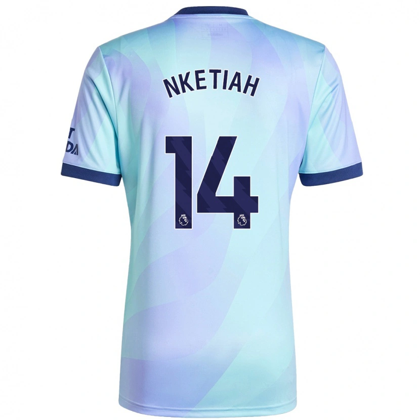 Danxen Kinder Eddie Nketiah #14 Aquamarin Ausweichtrikot Trikot 2024/25 T-Shirt
