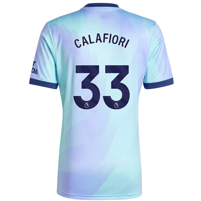 Danxen Kinder Riccardo Calafiori #33 Aquamarin Ausweichtrikot Trikot 2024/25 T-Shirt
