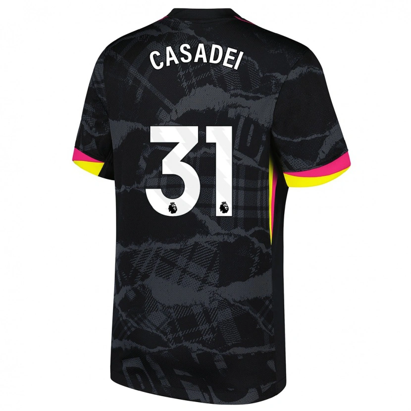 Danxen Kinder Cesare Casadei #31 Schwarz Rosa Ausweichtrikot Trikot 2024/25 T-Shirt
