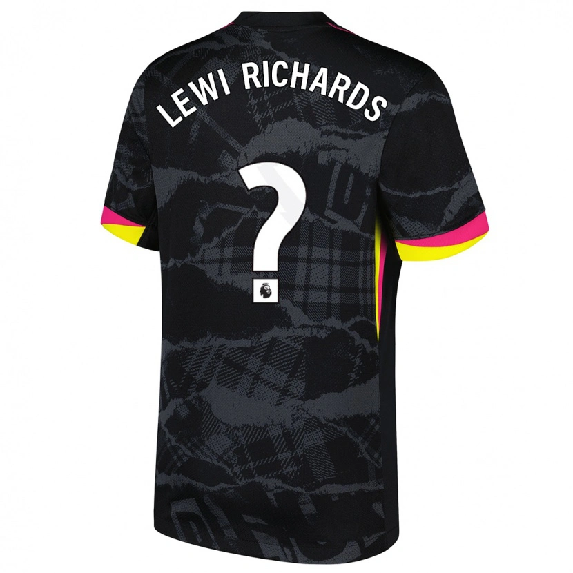 Danxen Kinder Lewi Richards #0 Schwarz Rosa Ausweichtrikot Trikot 2024/25 T-Shirt