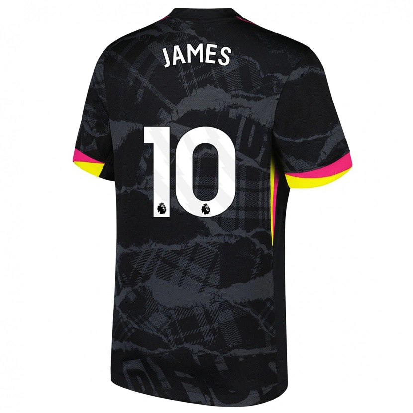 Danxen Kinder Lauren James #10 Schwarz Rosa Ausweichtrikot Trikot 2024/25 T-Shirt