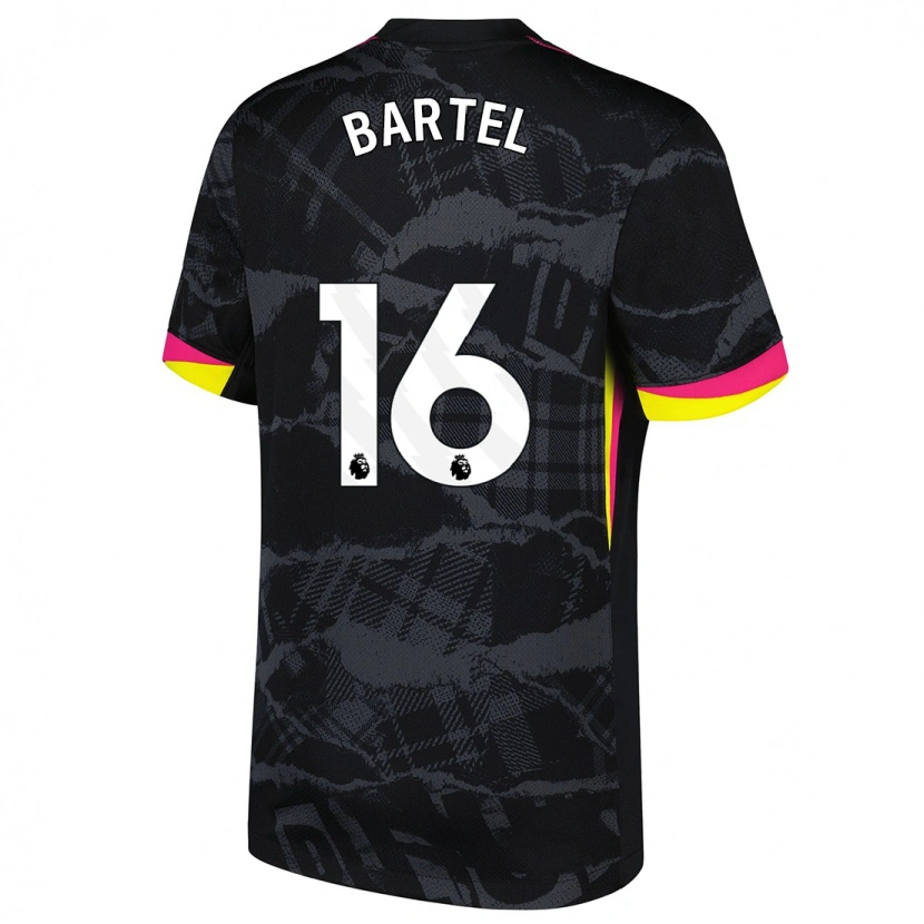 Danxen Kinder Júlia Bartel #16 Schwarz Rosa Ausweichtrikot Trikot 2024/25 T-Shirt
