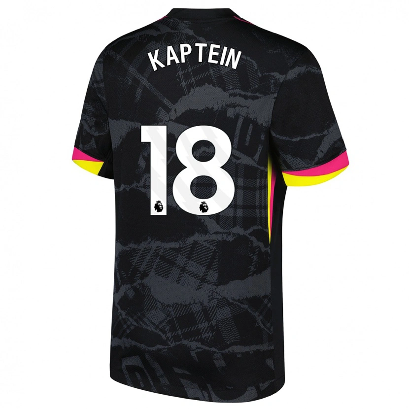 Danxen Kinder Wieke Kaptein #18 Schwarz Rosa Ausweichtrikot Trikot 2024/25 T-Shirt
