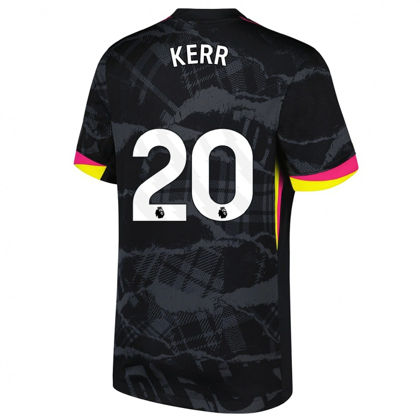 Danxen Kinder Sam Kerr #20 Schwarz Rosa Ausweichtrikot Trikot 2024/25 T-Shirt