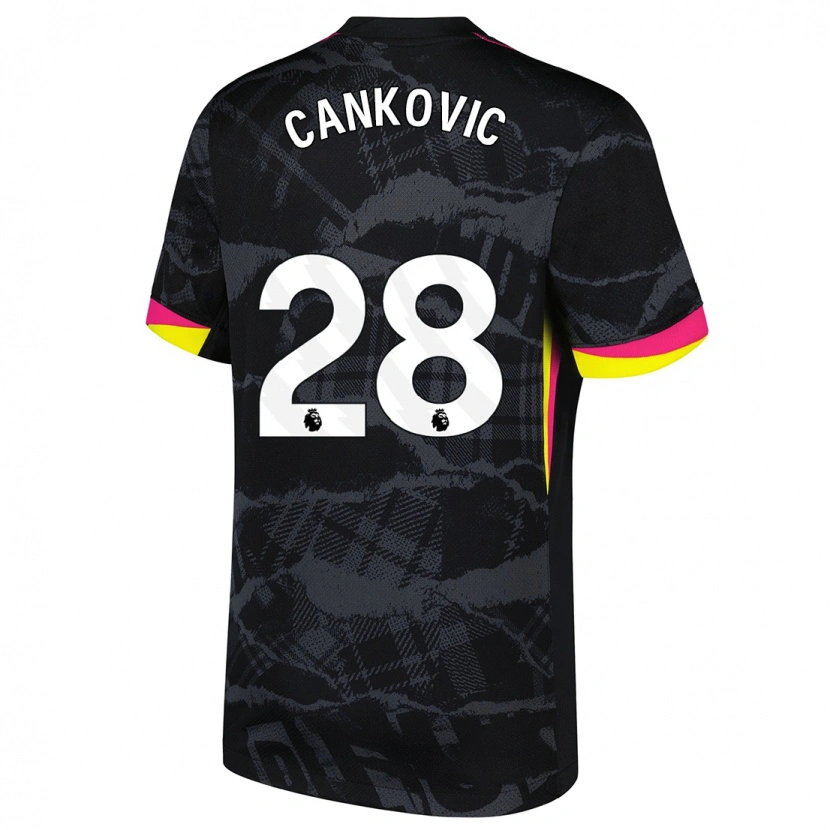 Danxen Kinder Jelena Čanković #28 Schwarz Rosa Ausweichtrikot Trikot 2024/25 T-Shirt