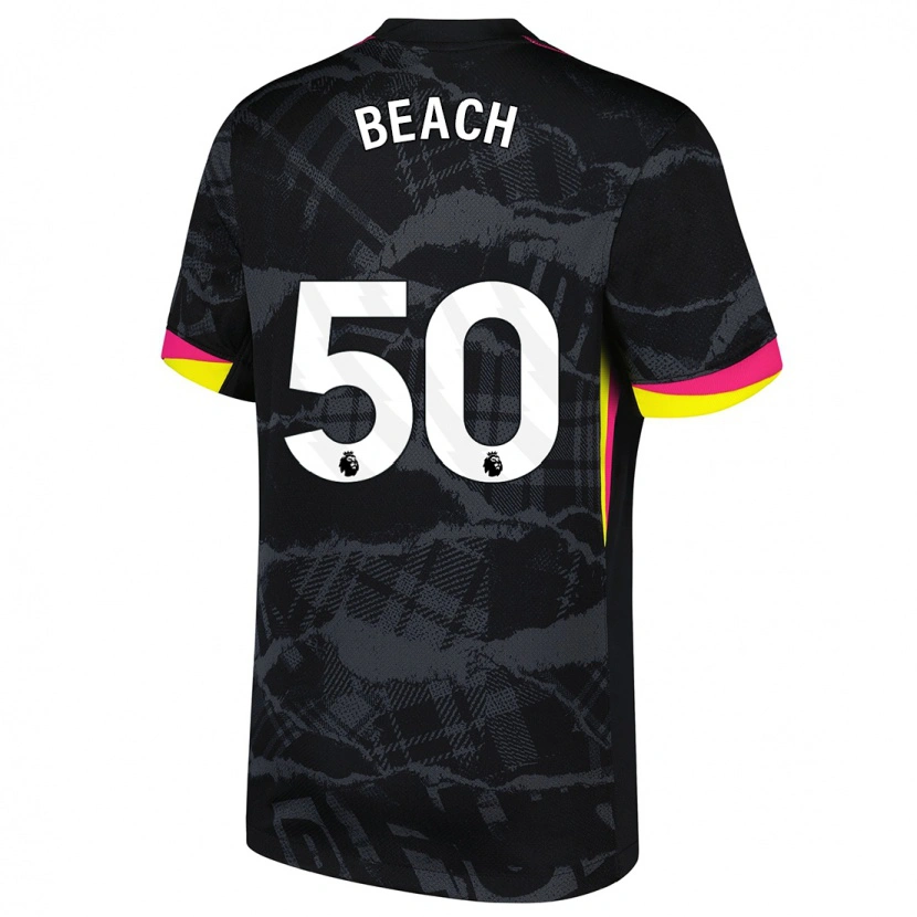 Danxen Kinder Eddie Beach #50 Schwarz Rosa Ausweichtrikot Trikot 2024/25 T-Shirt
