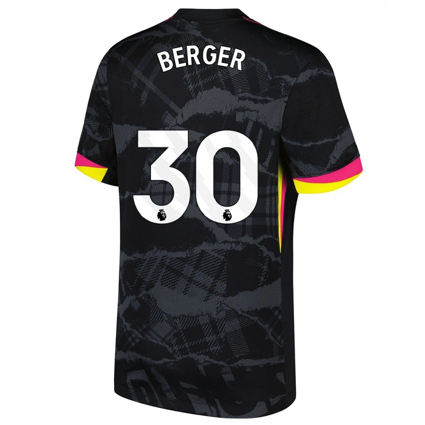 Danxen Kinder Ann-Katrin Berger #30 Schwarz Rosa Ausweichtrikot Trikot 2024/25 T-Shirt