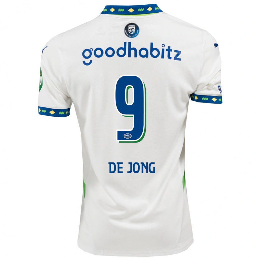 Danxen Kinder Luuk De Jong #9 Weiß Dunkelblau Ausweichtrikot Trikot 2024/25 T-Shirt