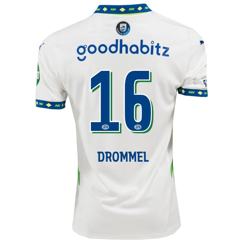 Danxen Kinder Joël Drommel #16 Weiß Dunkelblau Ausweichtrikot Trikot 2024/25 T-Shirt