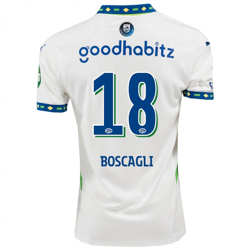 Danxen Kinder Olivier Boscagli #18 Weiß Dunkelblau Ausweichtrikot Trikot 2024/25 T-Shirt