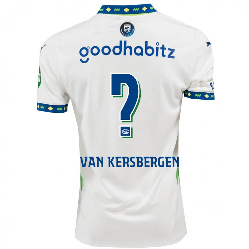 Danxen Kinder Sander Van Kersbergen #0 Weiß Dunkelblau Ausweichtrikot Trikot 2024/25 T-Shirt