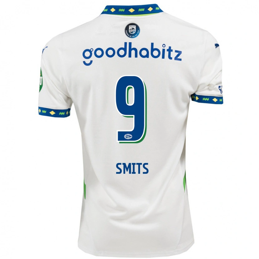 Danxen Kinder Joëlle Smits #9 Weiß Dunkelblau Ausweichtrikot Trikot 2024/25 T-Shirt