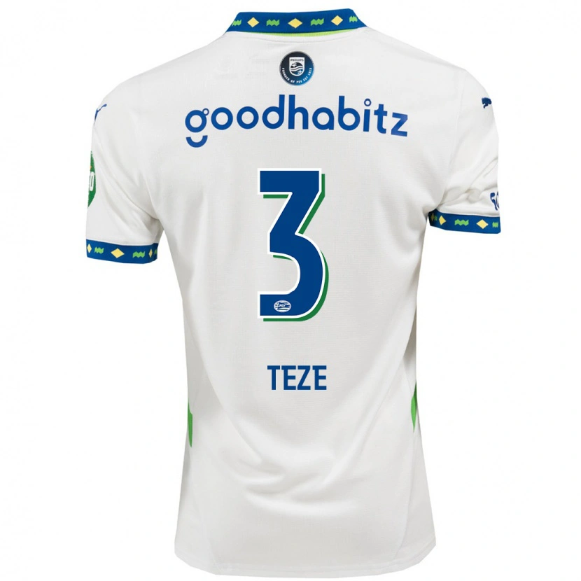 Danxen Kinder Jordan Teze #3 Weiß Dunkelblau Ausweichtrikot Trikot 2024/25 T-Shirt