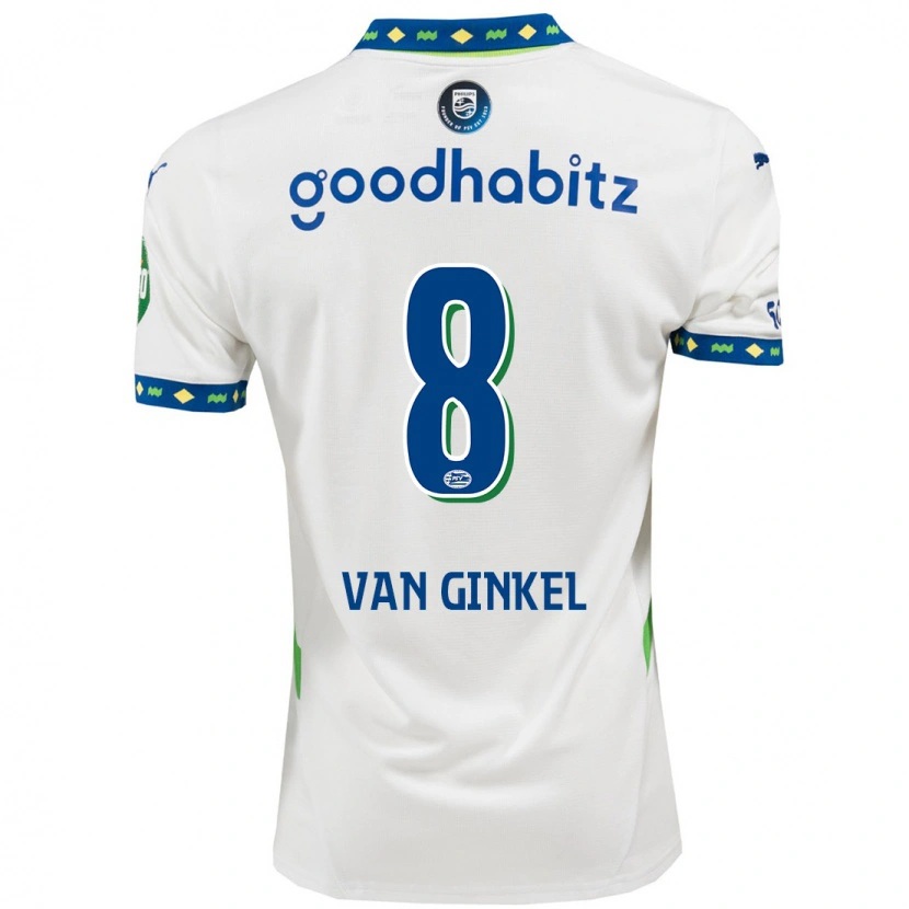 Danxen Kinder Marco Van Ginkel #8 Weiß Dunkelblau Ausweichtrikot Trikot 2024/25 T-Shirt