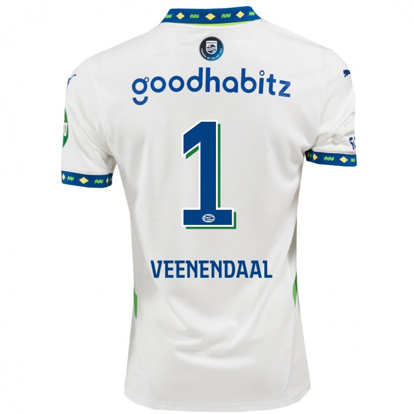 Danxen Kinder Sari Van Veenendaal #1 Weiß Dunkelblau Ausweichtrikot Trikot 2024/25 T-Shirt