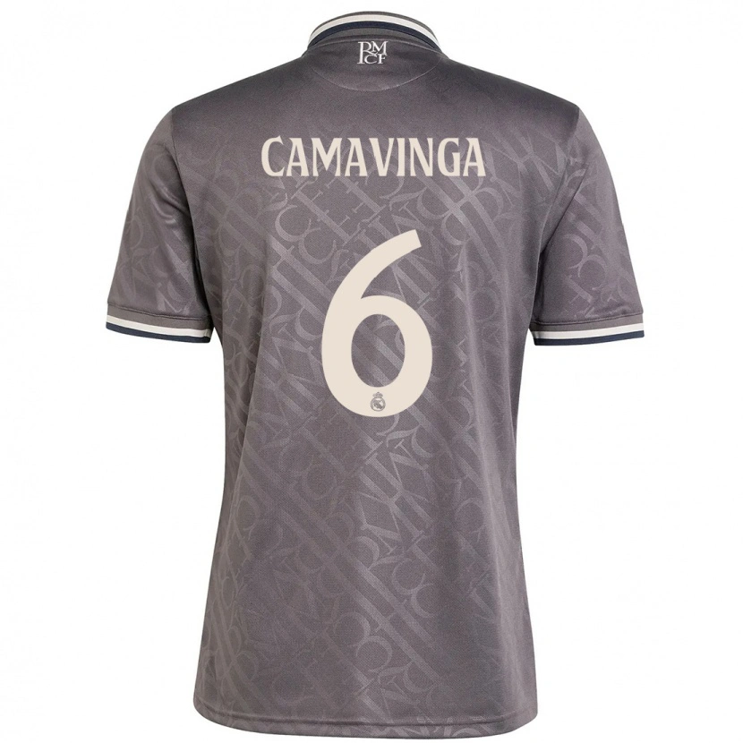 Danxen Kinder Eduardo Camavinga #6 Anthrazit Ausweichtrikot Trikot 2024/25 T-Shirt