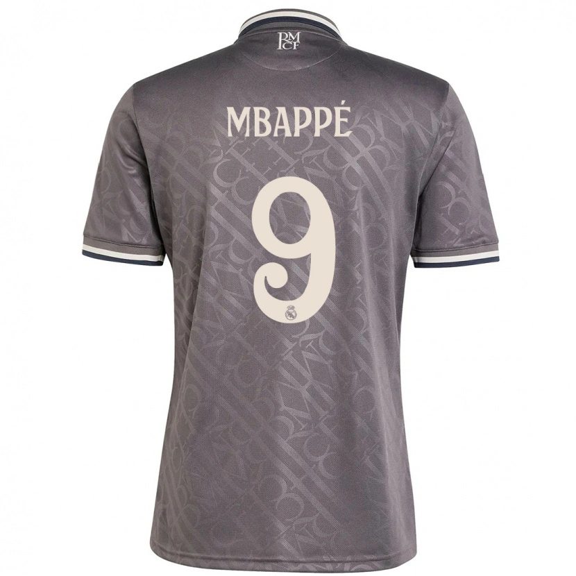 Danxen Kinder Kylian Mbappé #9 Anthrazit Ausweichtrikot Trikot 2024/25 T-Shirt