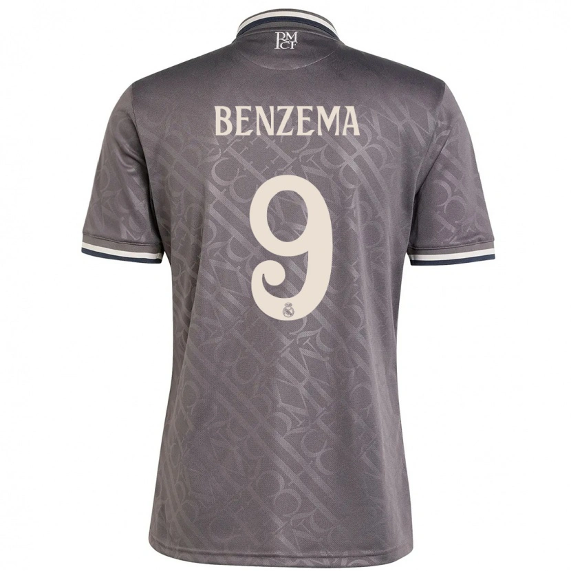 Danxen Kinder Karim Benzema #9 Anthrazit Ausweichtrikot Trikot 2024/25 T-Shirt
