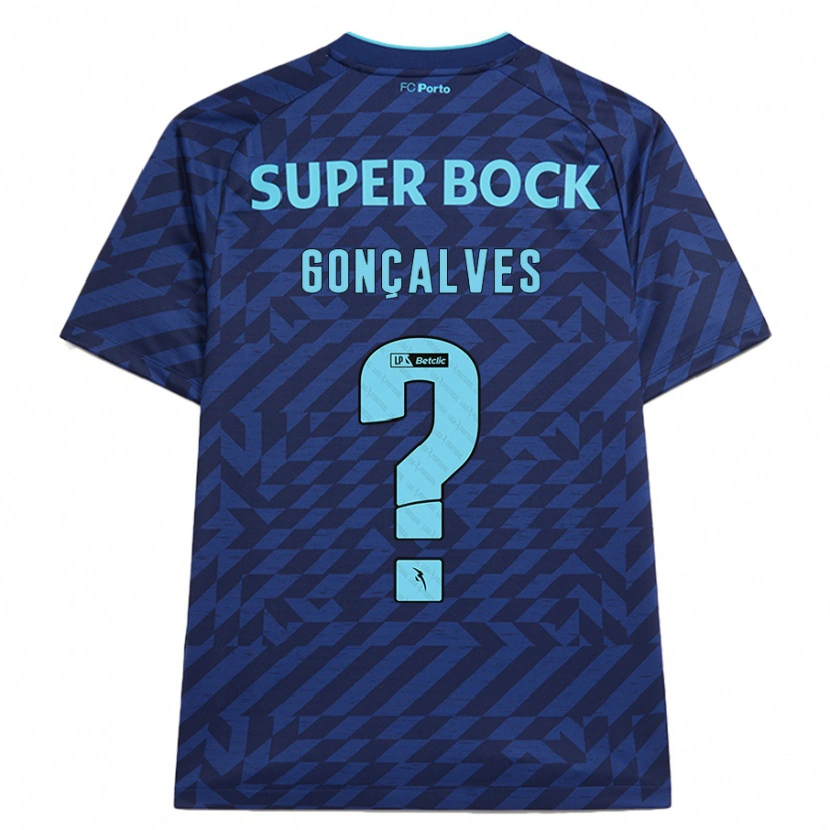 Danxen Kinder Martim Gonçalves #0 Marineblau Ausweichtrikot Trikot 2024/25 T-Shirt