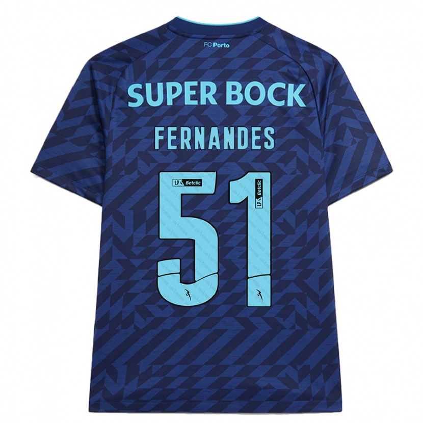 Danxen Kinder Diogo Fernandes #51 Marineblau Ausweichtrikot Trikot 2024/25 T-Shirt