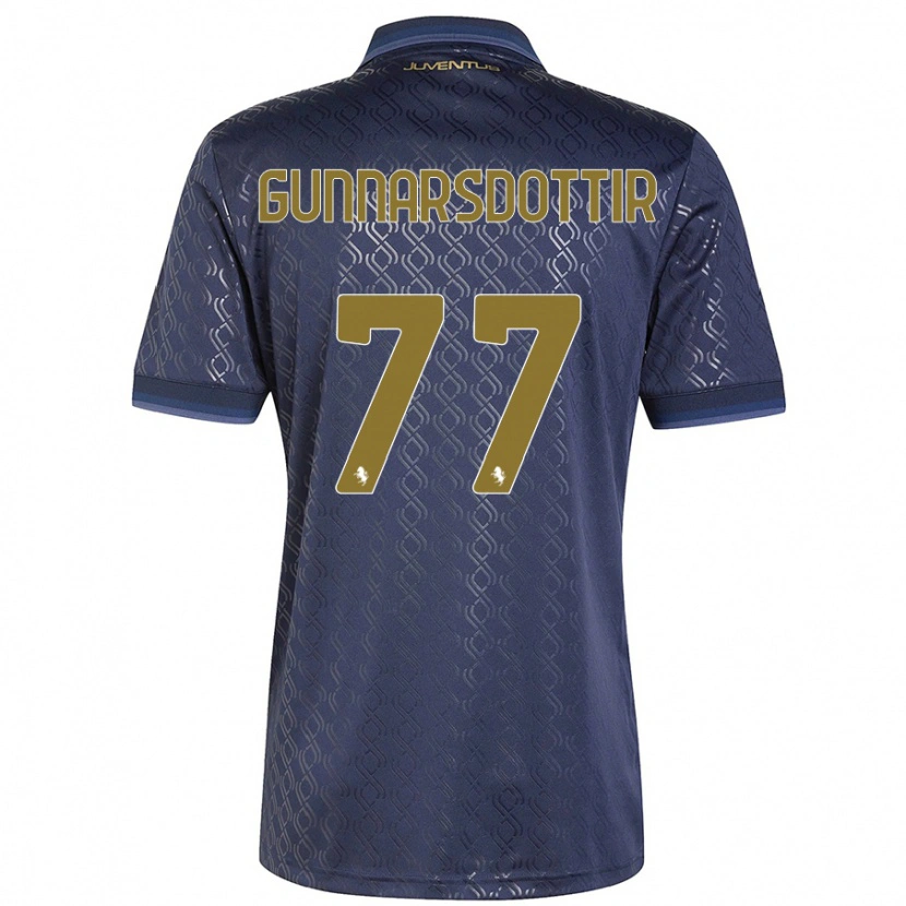 Danxen Kinder Sara Björk Gunnarsdóttir #77 Marineblau Ausweichtrikot Trikot 2024/25 T-Shirt