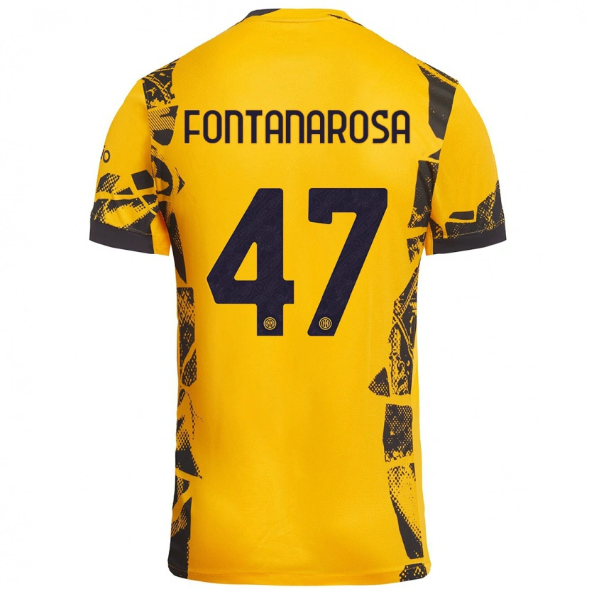 Danxen Kinder Alessandro Fontanarosa #47 Gold Schwarz Ausweichtrikot Trikot 2024/25 T-Shirt
