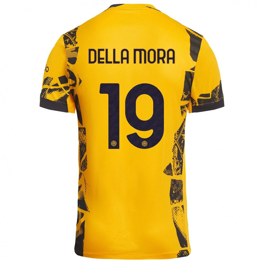 Danxen Kinder Tommaso Della Mora #19 Gold Schwarz Ausweichtrikot Trikot 2024/25 T-Shirt