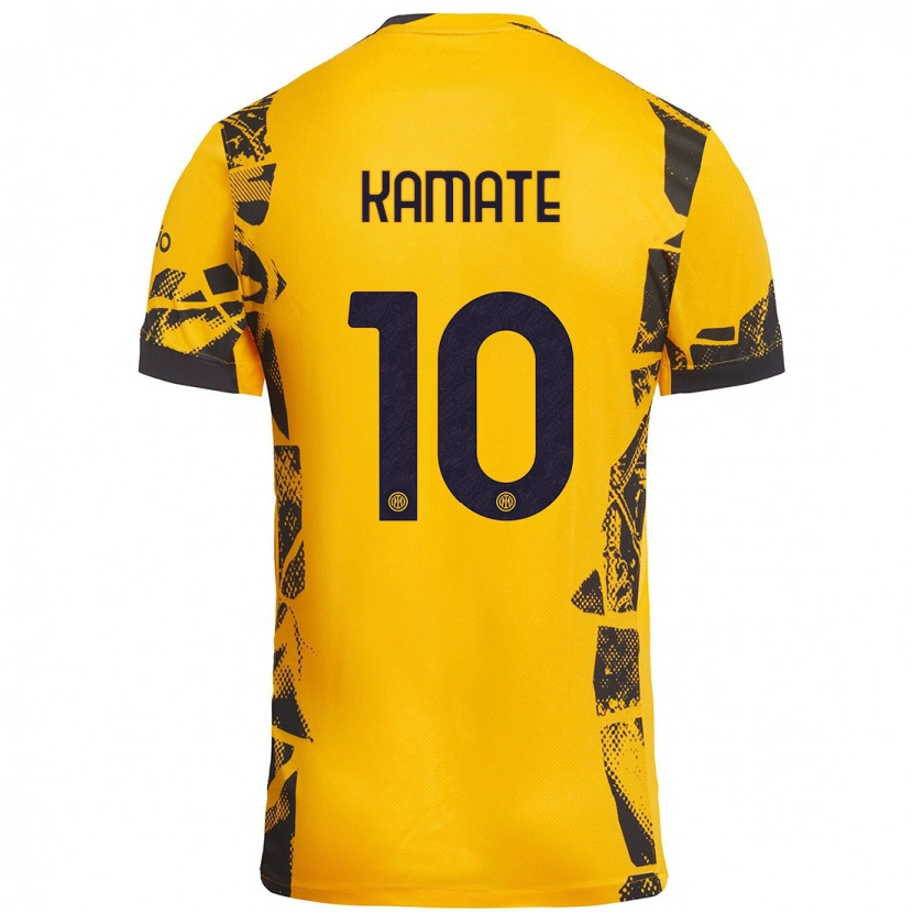 Danxen Kinder Issiaka Kamate #10 Gold Schwarz Ausweichtrikot Trikot 2024/25 T-Shirt