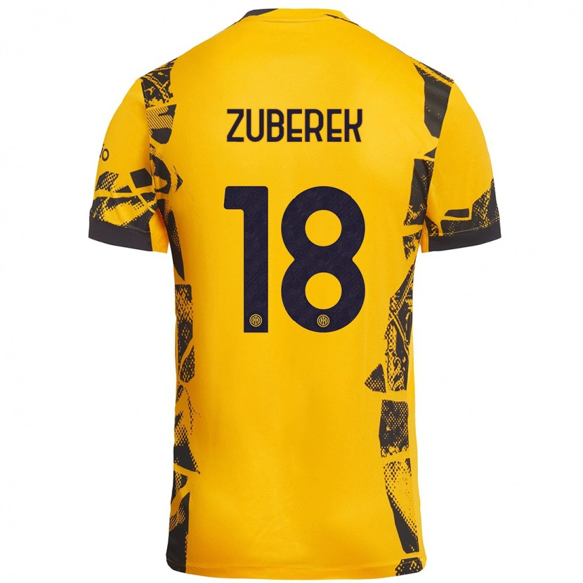 Danxen Kinder Jan Zuberek #18 Gold Schwarz Ausweichtrikot Trikot 2024/25 T-Shirt