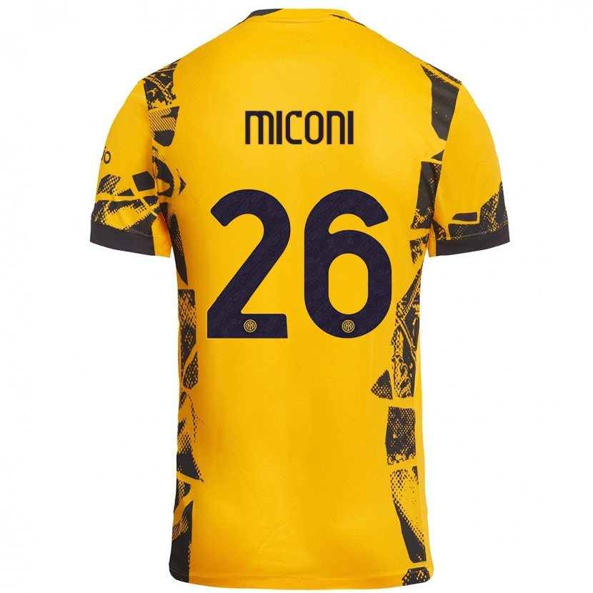 Danxen Kinder Riccardo Miconi #26 Gold Schwarz Ausweichtrikot Trikot 2024/25 T-Shirt