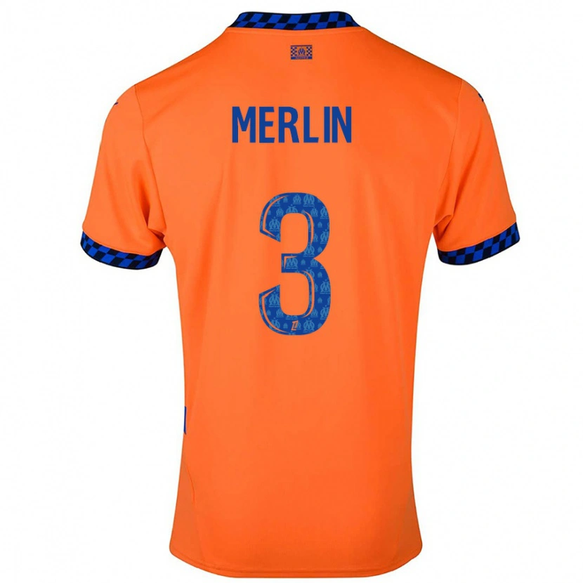 Danxen Kinder Quentin Merlin #3 Orange Dunkelblau Ausweichtrikot Trikot 2024/25 T-Shirt