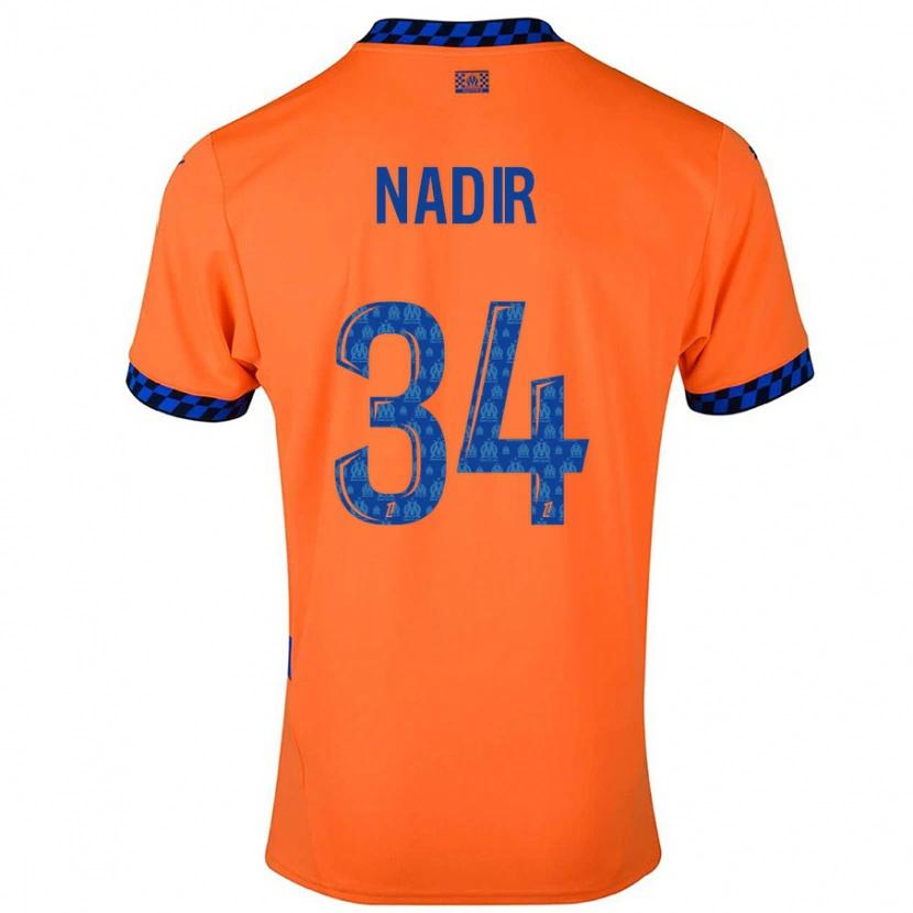 Danxen Kinder Bilal Nadir #34 Orange Dunkelblau Ausweichtrikot Trikot 2024/25 T-Shirt