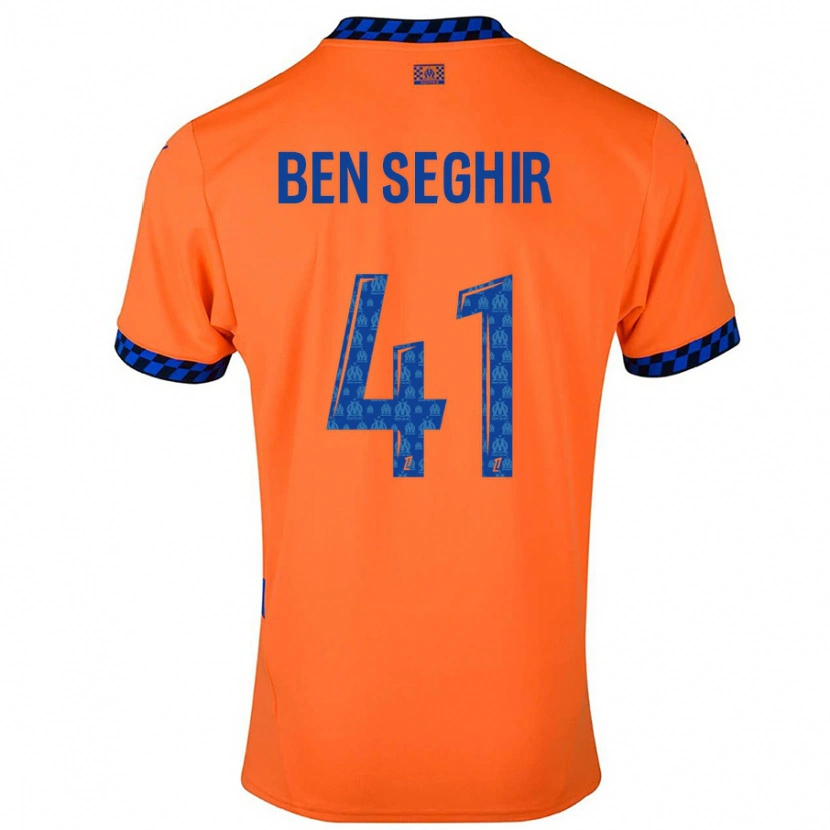 Danxen Kinder Salim Ben Seghir #41 Orange Dunkelblau Ausweichtrikot Trikot 2024/25 T-Shirt