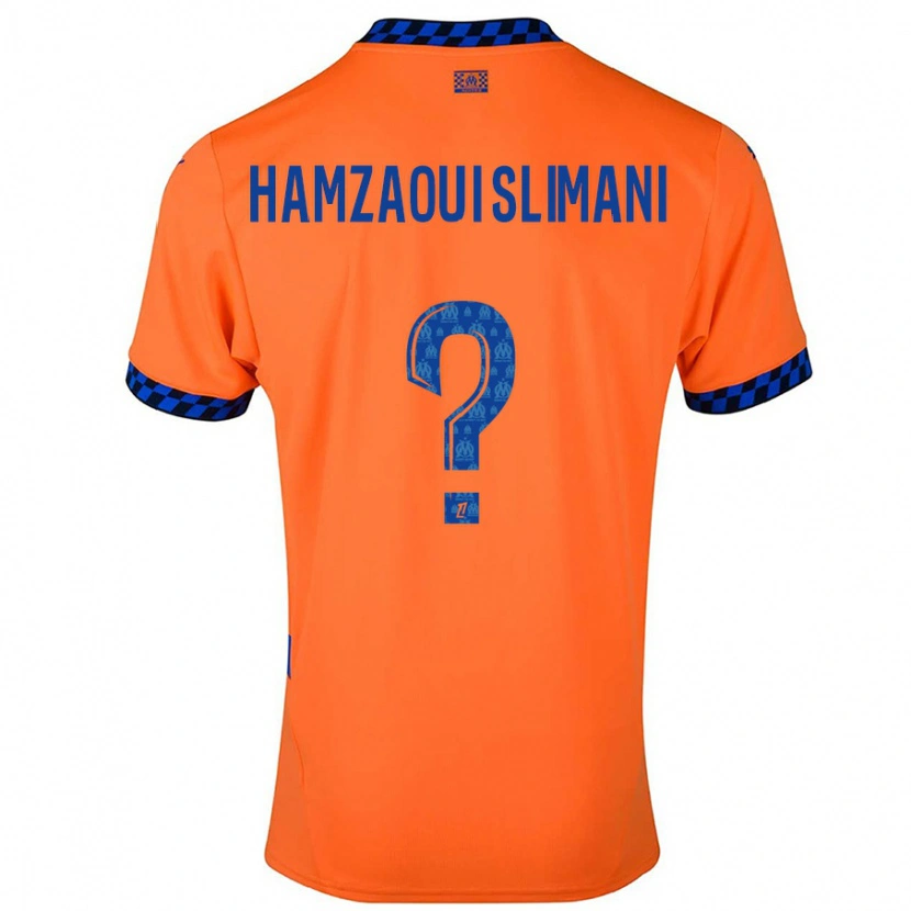 Danxen Kinder Hilan Hamzaoui Slimani #0 Orange Dunkelblau Ausweichtrikot Trikot 2024/25 T-Shirt