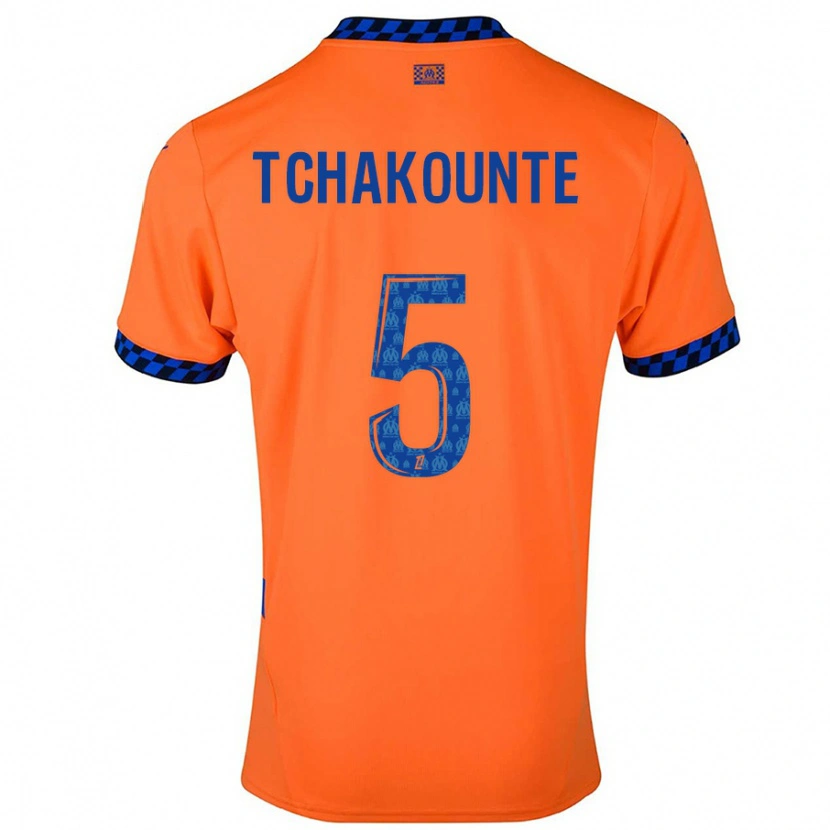 Danxen Kinder Annaëlle Tchakounté #5 Orange Dunkelblau Ausweichtrikot Trikot 2024/25 T-Shirt